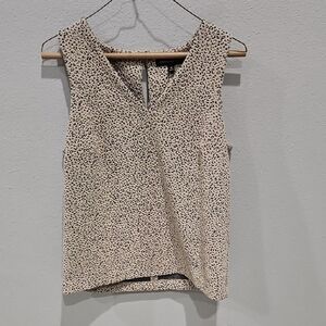 Banana Republic Cream and Black Patterned Tank Top